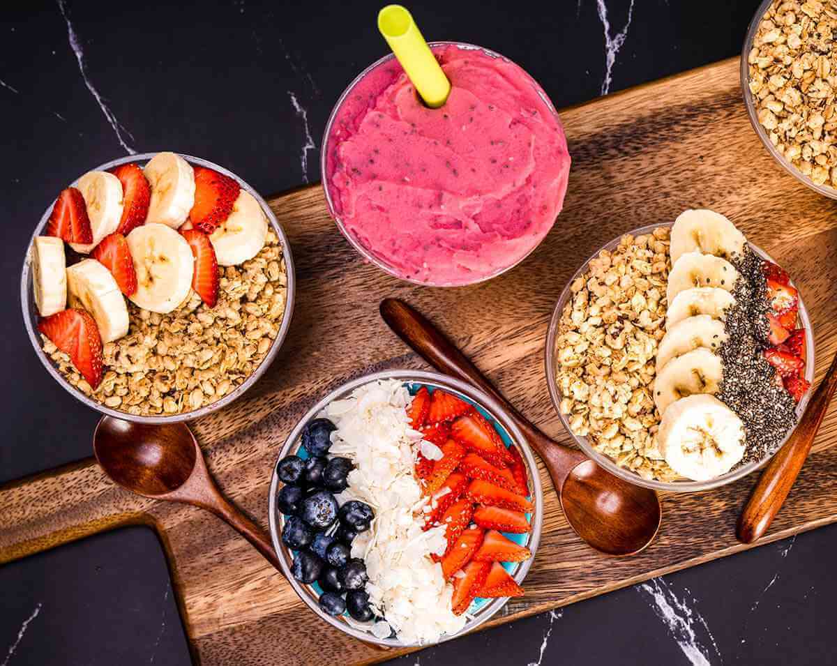 Acai bowl station for South Florida weddings and bar/bat mitzvah catering